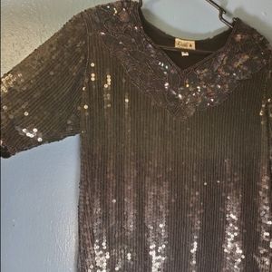 Vintage Silk Sequin Top